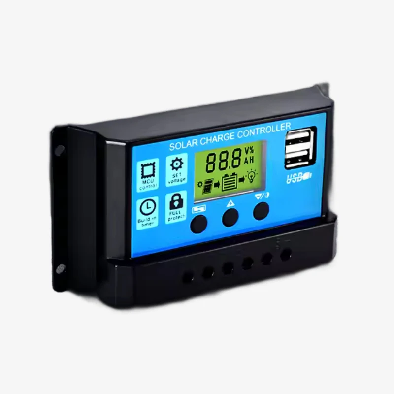 10A Smart Solar Charge Controller with Timer and USB Mobile Charger Socket - Image 2