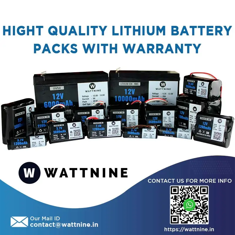 WATTNINE® 12V 5000mAh Lithium (NMC) Battery Pack with 3 year warranty - 3C High Current 26700 Cells with BMS - Image 4