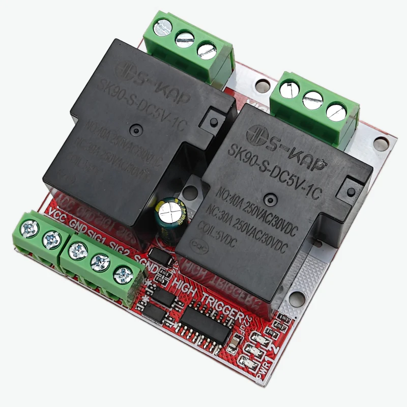 2 Channel Relay Module 5V 40A/30A High and Low Level Trigger Relay Control Module