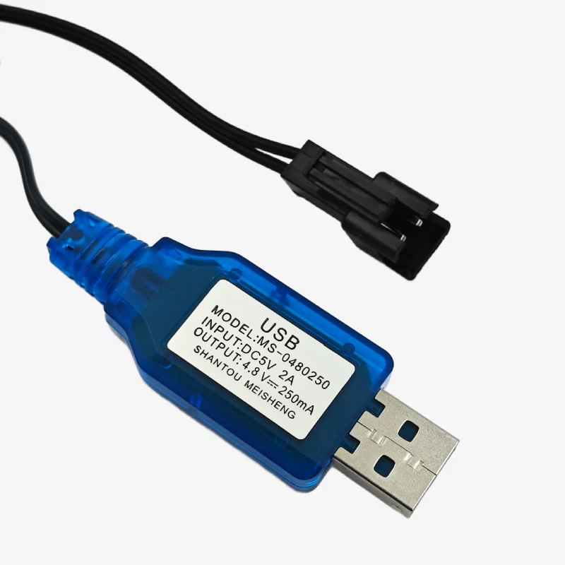4.8V Battery USB Charger Cable with SM Plug for RC Car Toys Vehicle Ni-MH NI CD Battery