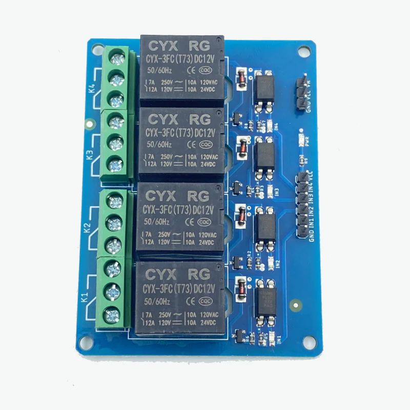 4-Channel 12V Relay Module with Optocoupler - Image 2