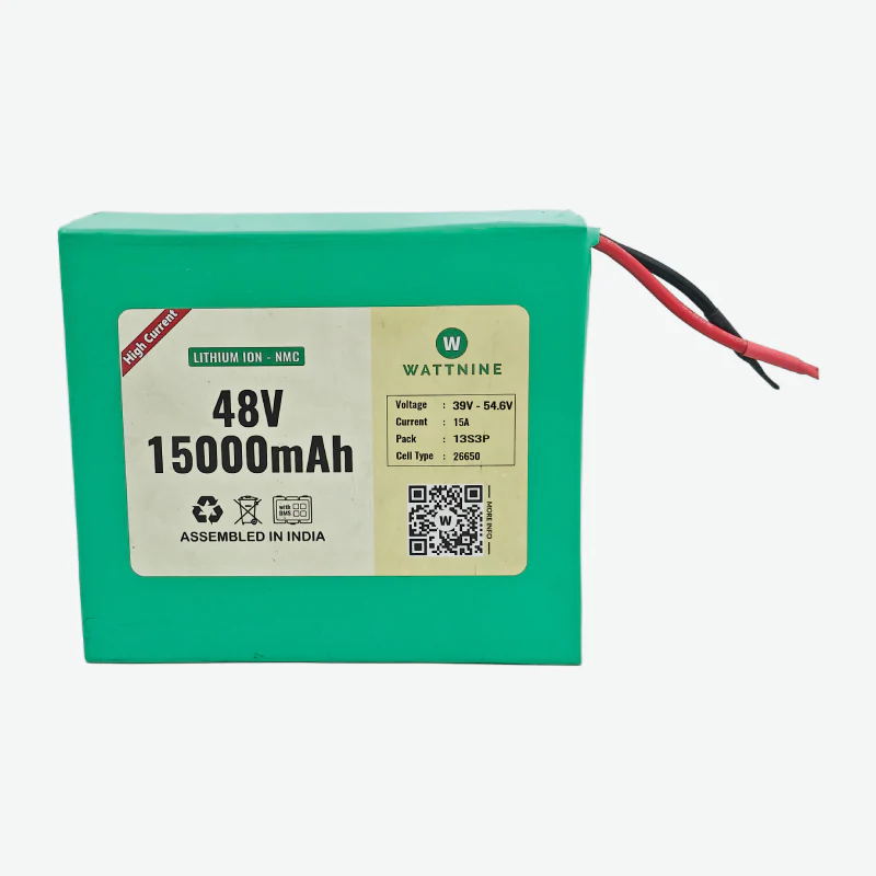WATTNINE® 48V 15Ah Lithium Ion (NMC) Battery Pack with Warranty