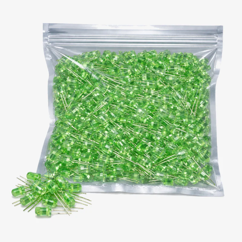5mm Green LED 1000pcs Pack - High Brightness Through Hole Indicator Light - Image 2