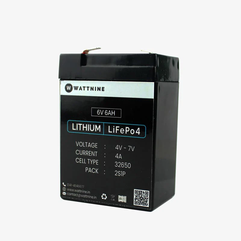 WATTNINE® 6V 6Ah Lithium Battery for Toy Cars and Bikes - Long Life, Light Weight