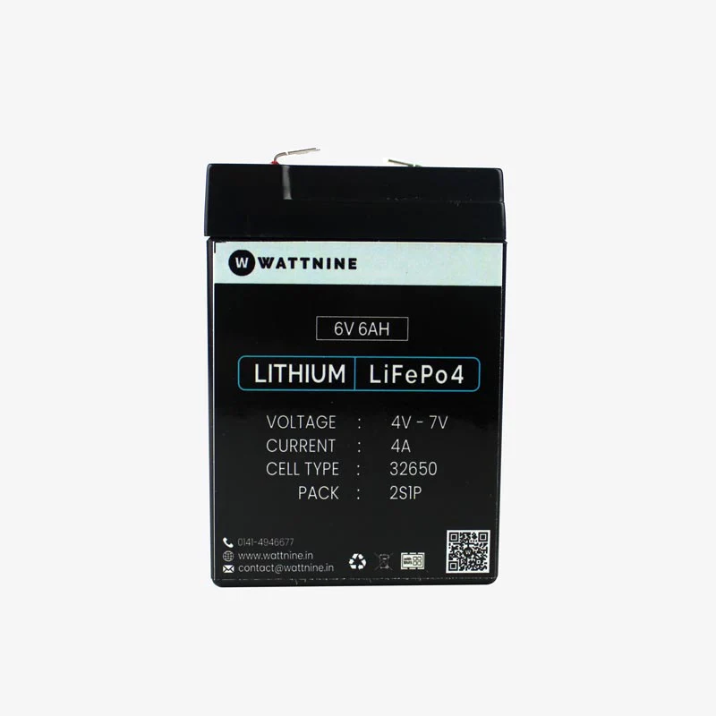 WATTNINE® 6V 6Ah Lithium Battery for Toy Cars and Bikes - Long Life, Light Weight - Image 2