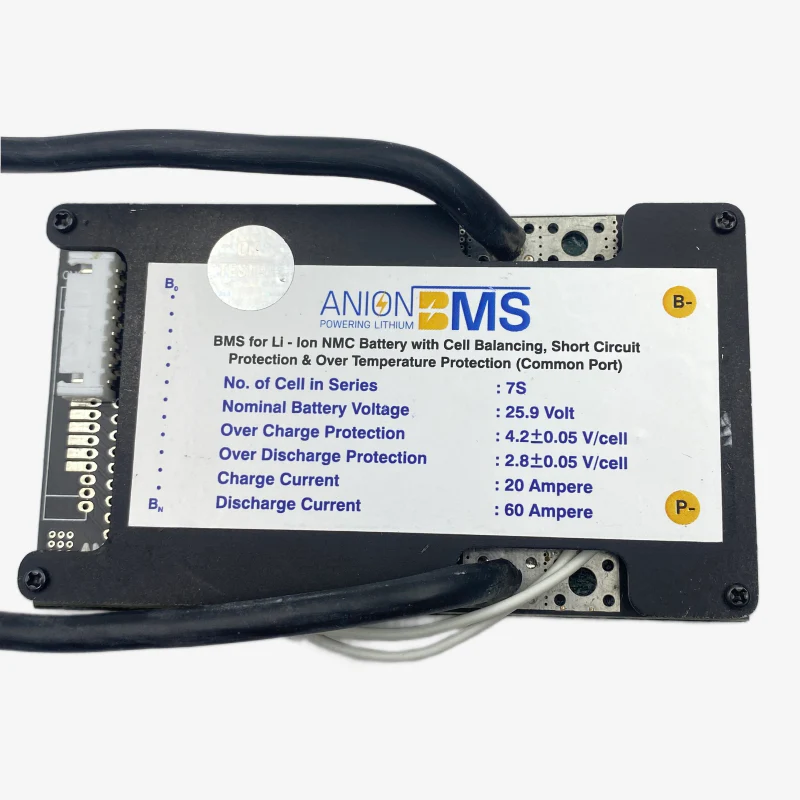 7S 24V/25.9V 60A BMS for Lithium Ion NMC Battery With Cell Balancing (Common Port) - Image 2
