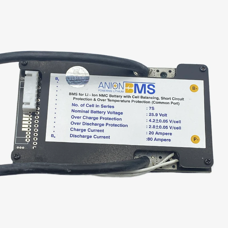 7S 24V/25.9V 80A BMS for Lithium Ion NMC Battery With Cell Balancing (Common Port) - Image 2