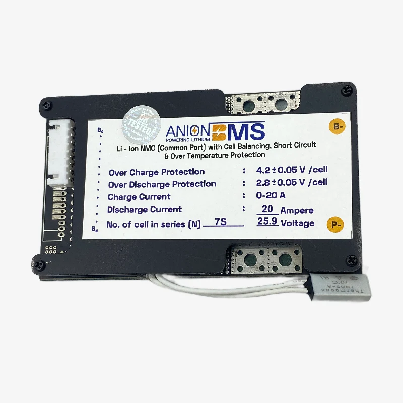 7S 24V/25.9V 20A BMS for Lithium Ion NMC Battery With Cell Balancing (Common Port) - Image 2