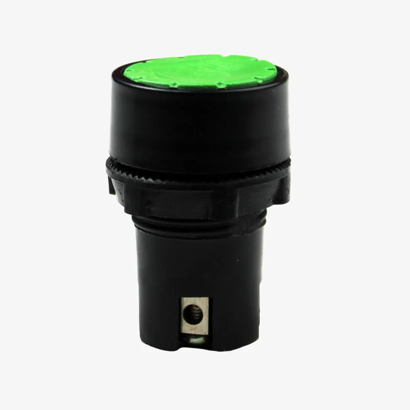 Flat AHF 5A Electric Push Button Switch - Green - Image 2