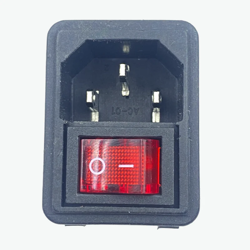 AC-04 3 Pin AC Power Socket with Indicator Switch Panel Mount - Image 2