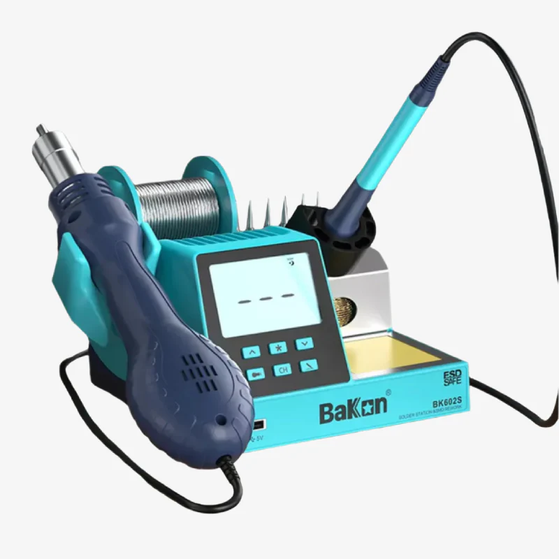 Bakon BK602S 2-in-1 Digital Display Soldering Station with 90W soldering iron + 550W hot air station - Image 3