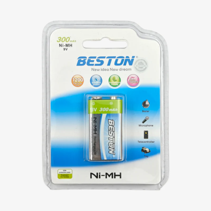9V 300mAh Ni-MH Rechargeable Battery - Image 2