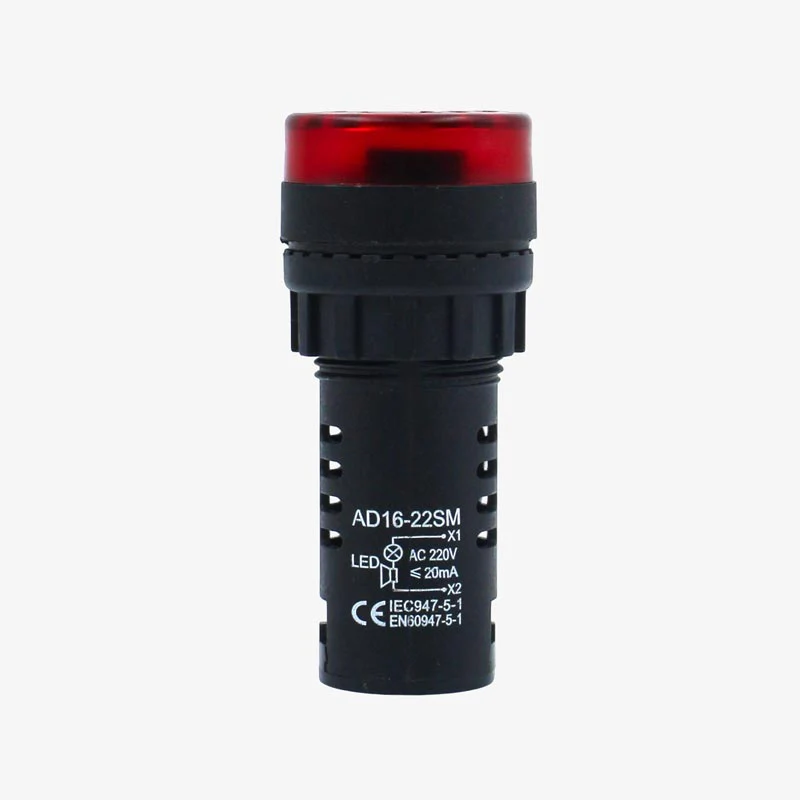 RED AC DC 220V AD16-22SM LED Indicator with Buzzer 22mm - Panel Mount 220V - Image 2