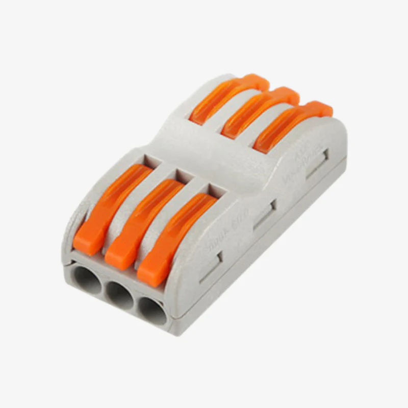 CH-813 0.08-2.5mm² SPL-3 Pole Wire Connector with Spring Lock Lever for 3-Wire Line Connection - 220V, 32A