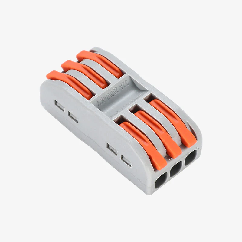 CH-813 0.08-2.5mm² SPL-3 Pole Wire Connector with Spring Lock Lever for 3-Wire Line Connection - 220V, 32A - Image 3