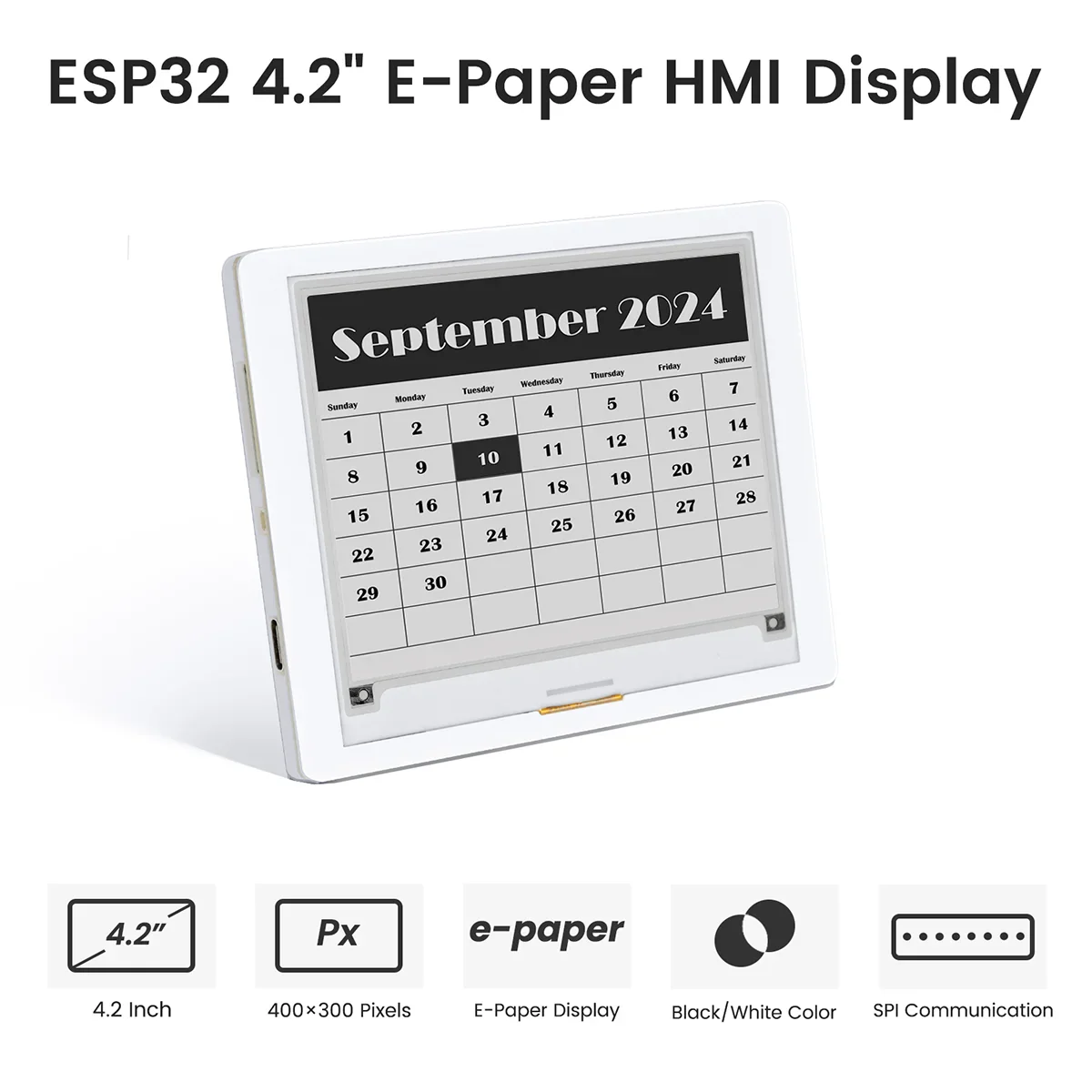 CrowPanel ESP32 4.2inch E-paper HMI Display with 400*300 Resolution Black/White Color Driven By SPI Interface - Image 2