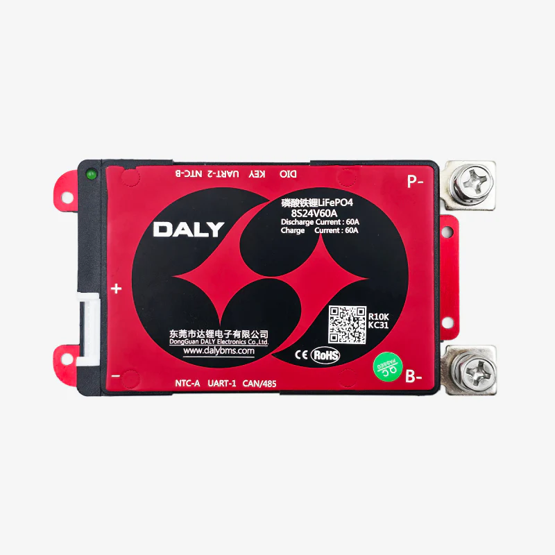 DALY LiFePo4 8S 24V 60A Smart Waterproof Battery Management System Common port with Balance- BMS Protection Board - Image 2
