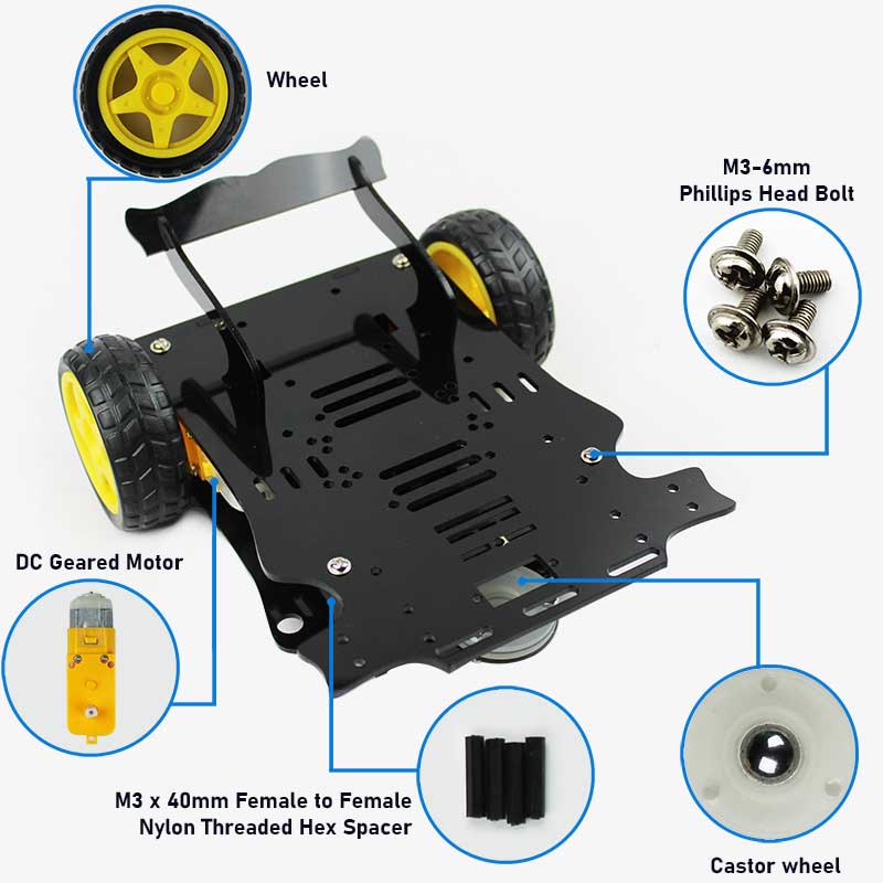 2 Wheel Smart Car Robot Chassis Kit - Modern DIY Design for Arduino, Raspberry Pi, ESP etc - Image 3