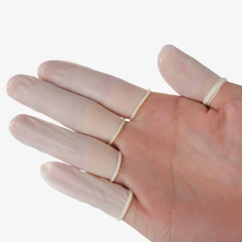 White Anti-Static Latex Finger Coats (Pack of 10)