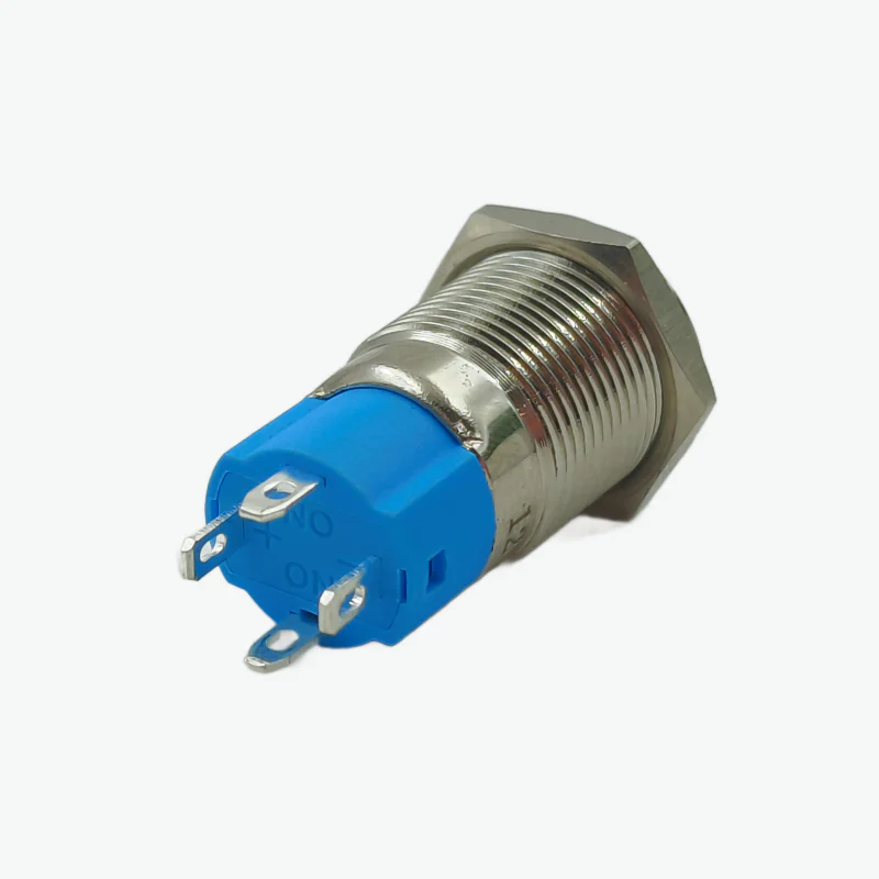 Flat Head 12MM 12V-24V Latching Metal Push Button Switch - Red (4-Pin IP67 Waterproof Ring LED Illumination) - Image 2