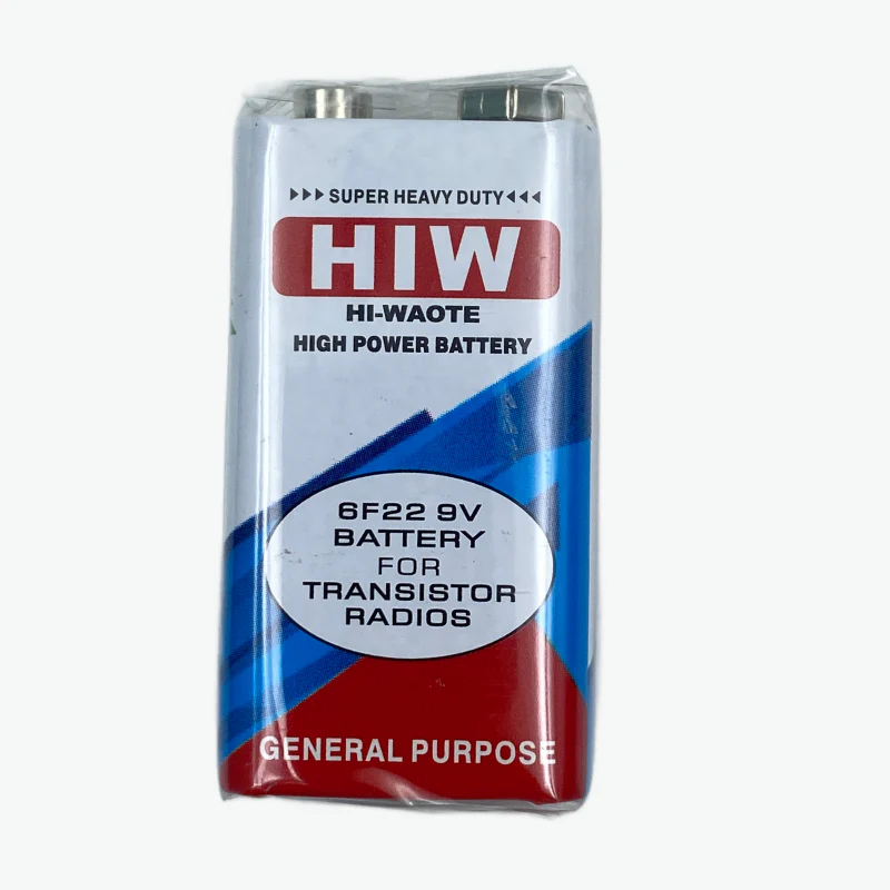 Hi-Waote 9V Zinc Carbon Battery with Snap Connector - Image 2
