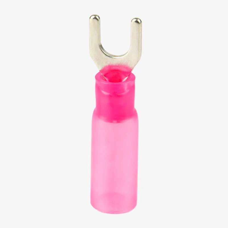 HSV1.25-3 Hard Plastic Insulated Spade Crimp Connector 0.5-1.5 sqmm (22-16 AWG) - Pink