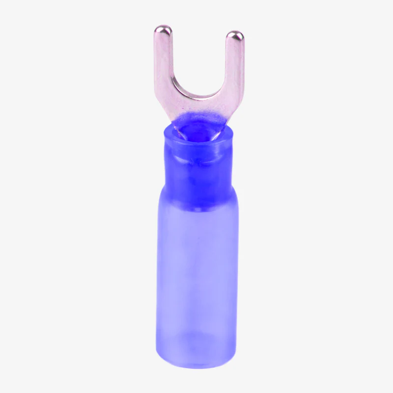 HSV2-4S  Hard Plastic Insulated Spade Crimp Connector  0.5-1.5 sqmm (22-16 AWG) - Blue