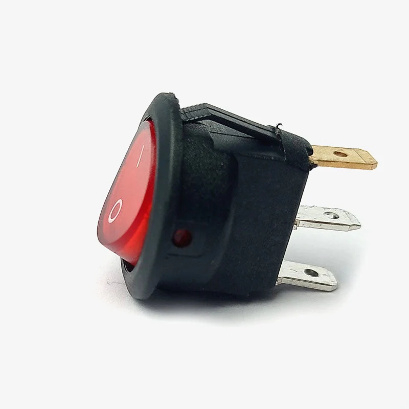 Illuminated On-Off Round Rocker Switch - 6A 250V (RED) - Image 2