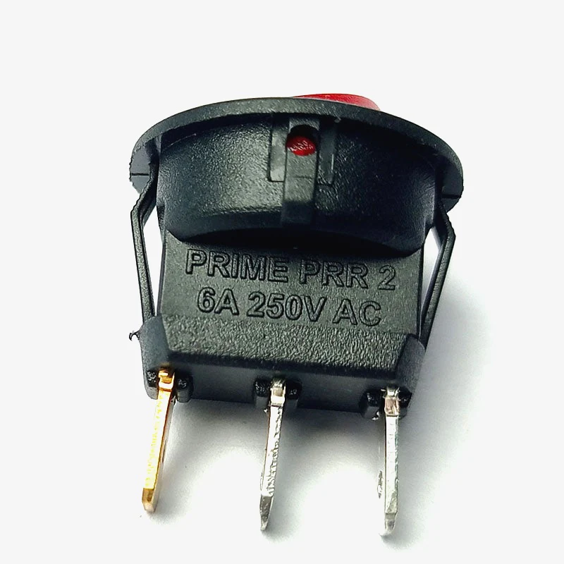 Illuminated On-Off Round Rocker Switch - 6A 250V (Yellow) - Image 2