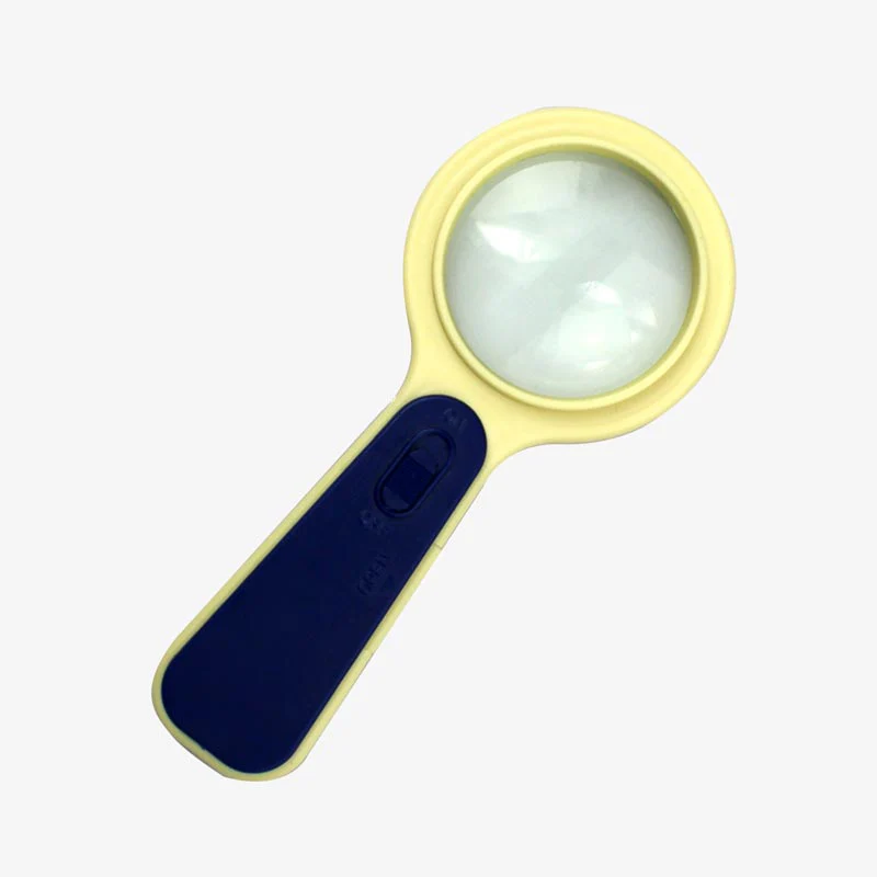 LED Illuminating 5X Magnification Craft Hand Held Magnifying Lens - Image 2