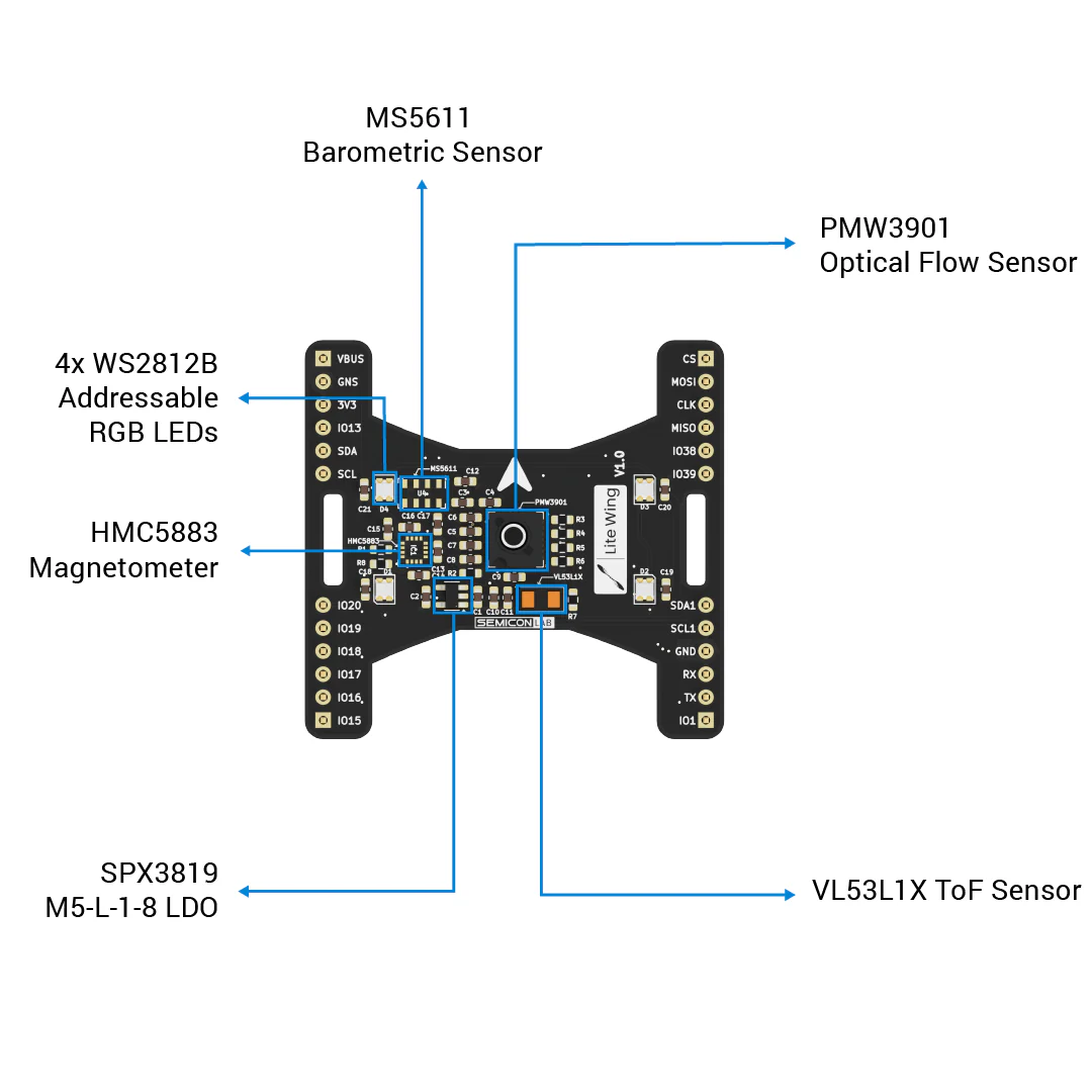 LiteWing Drone Positioning Module - Optical Flow & ToF Sensor for Height Hold & Indoor Position Hold (VL53L1X + PMW3901) - Image 11