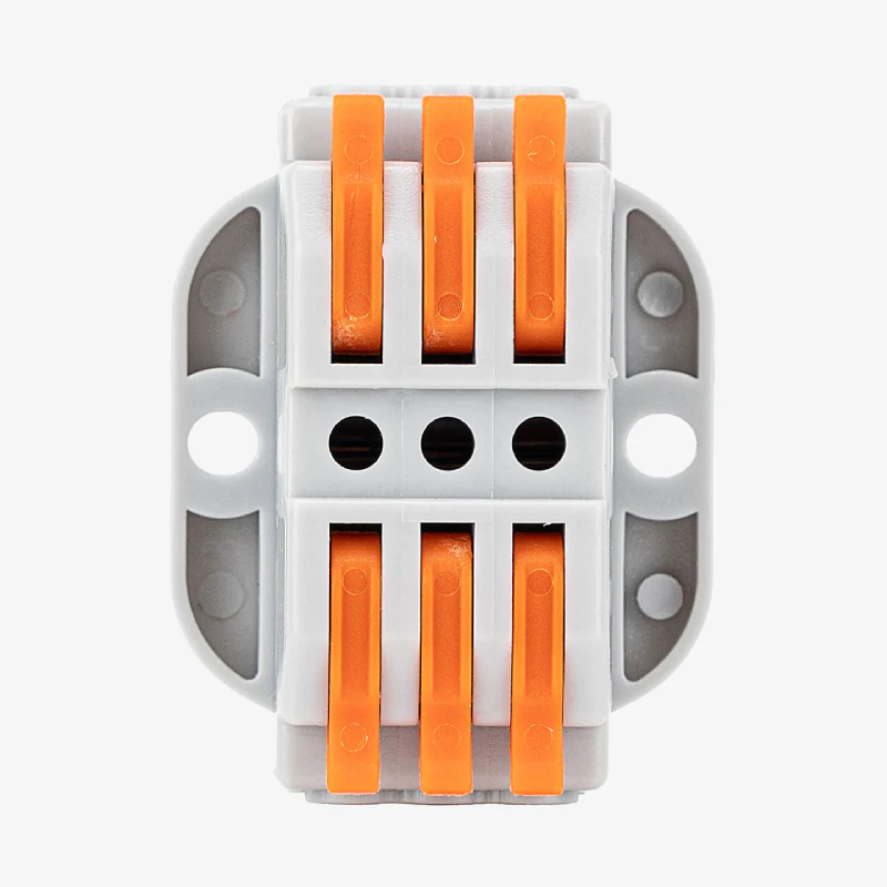 PCT-223-3 Stationary Type Quick Connection 3 Pole Wire Connector Terminal Block with Spring Lock Lever for Cable Connection - Image 3