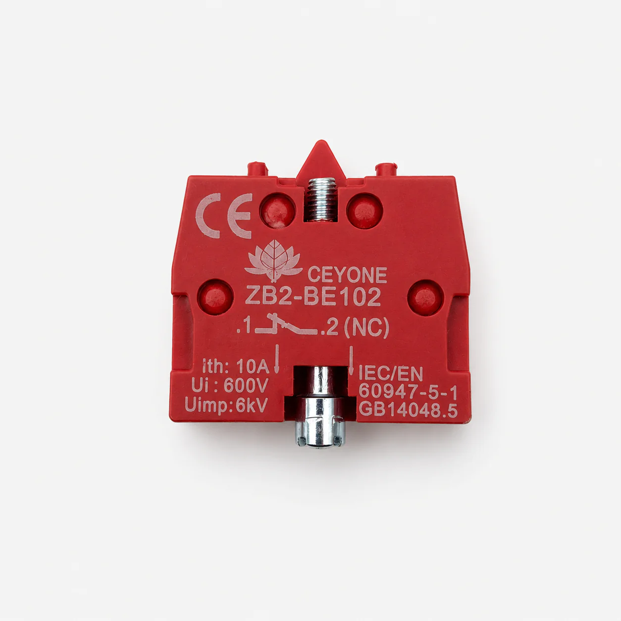 Sibass ZB2-BE102 Red Push Button Contact Element For Elevator 22.5mm RED (NC) - Image 2