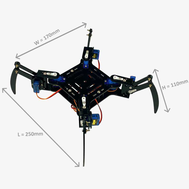 Quadruped Spider Robot DIY Kit with 4 Legs- Acrylic Parts, Nuts, Bolts and Spacers with Assembly Video - Image 5
