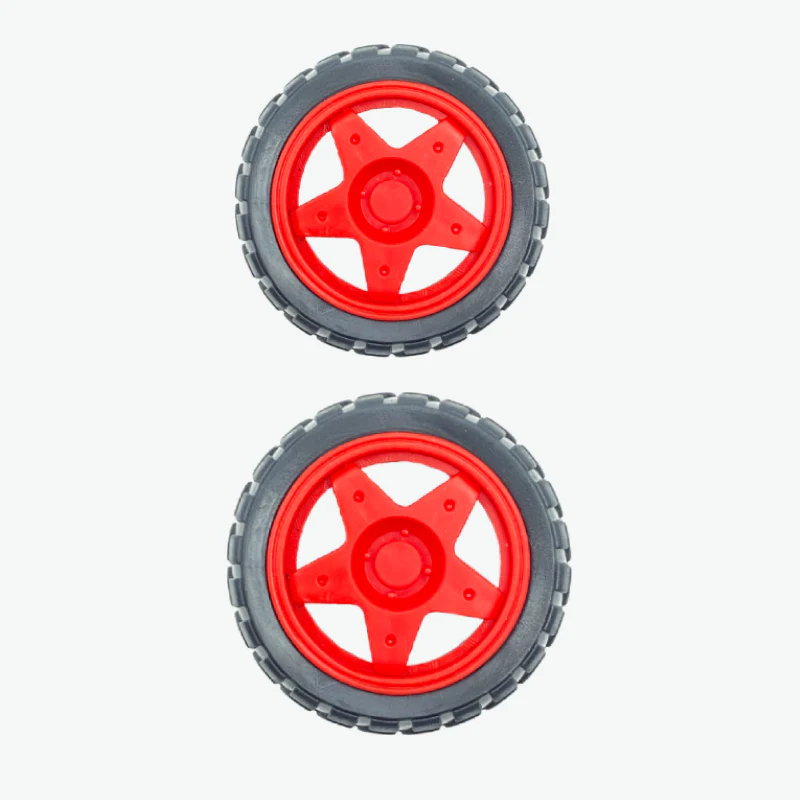 Robot Wheel 65mm for DC Geared Motor - Red (Pack of 2) - Image 3