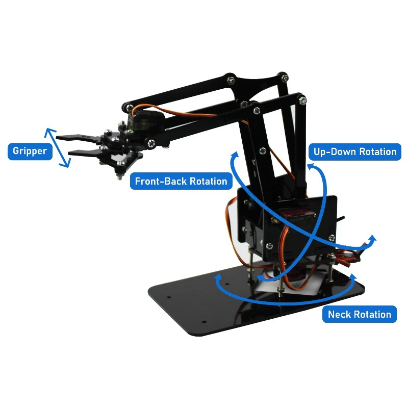 DIY Robotic Arm - Acrylic DIY Kit with Nuts, Bolts and Full Assembly guide (Without Servo) - Image 3