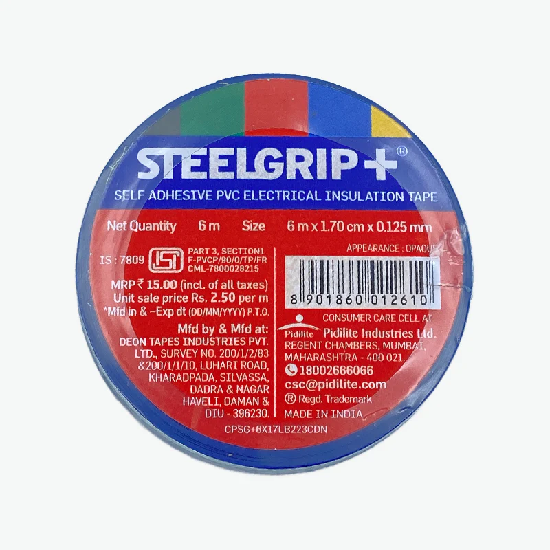 Steelgrip PVC Self Adhesive Electrical Insulation Tape - Blue