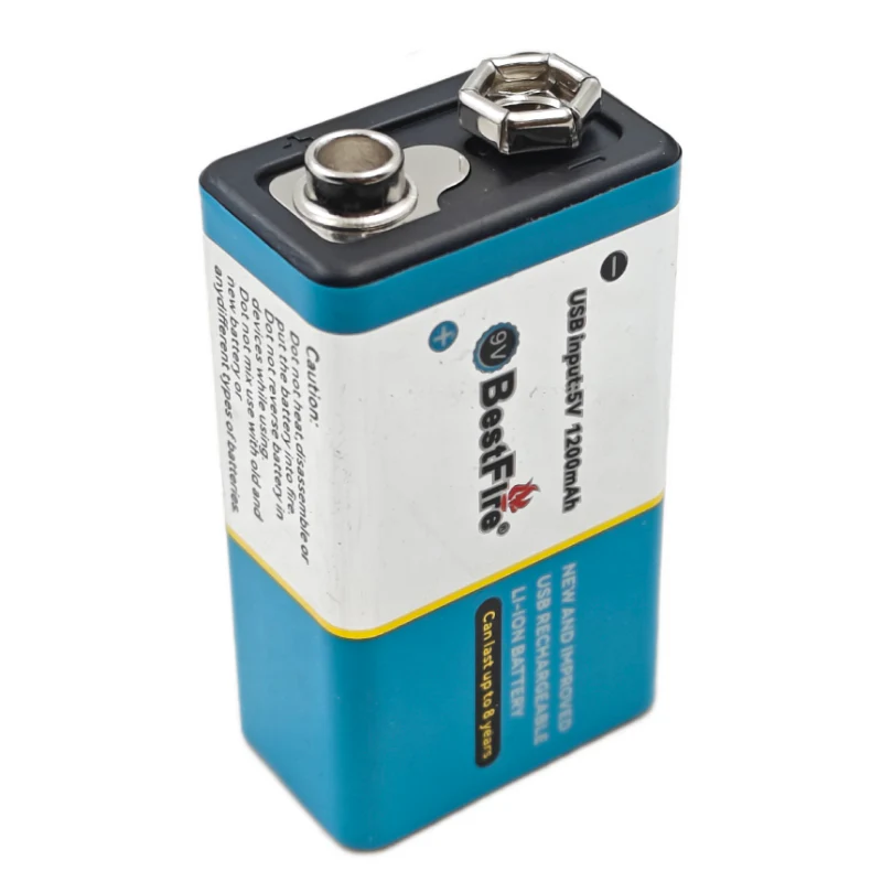 BestFire 9V 1200mAh USB Type-C Rechargeable Li-ion Battery - 6000mWh - Image 4