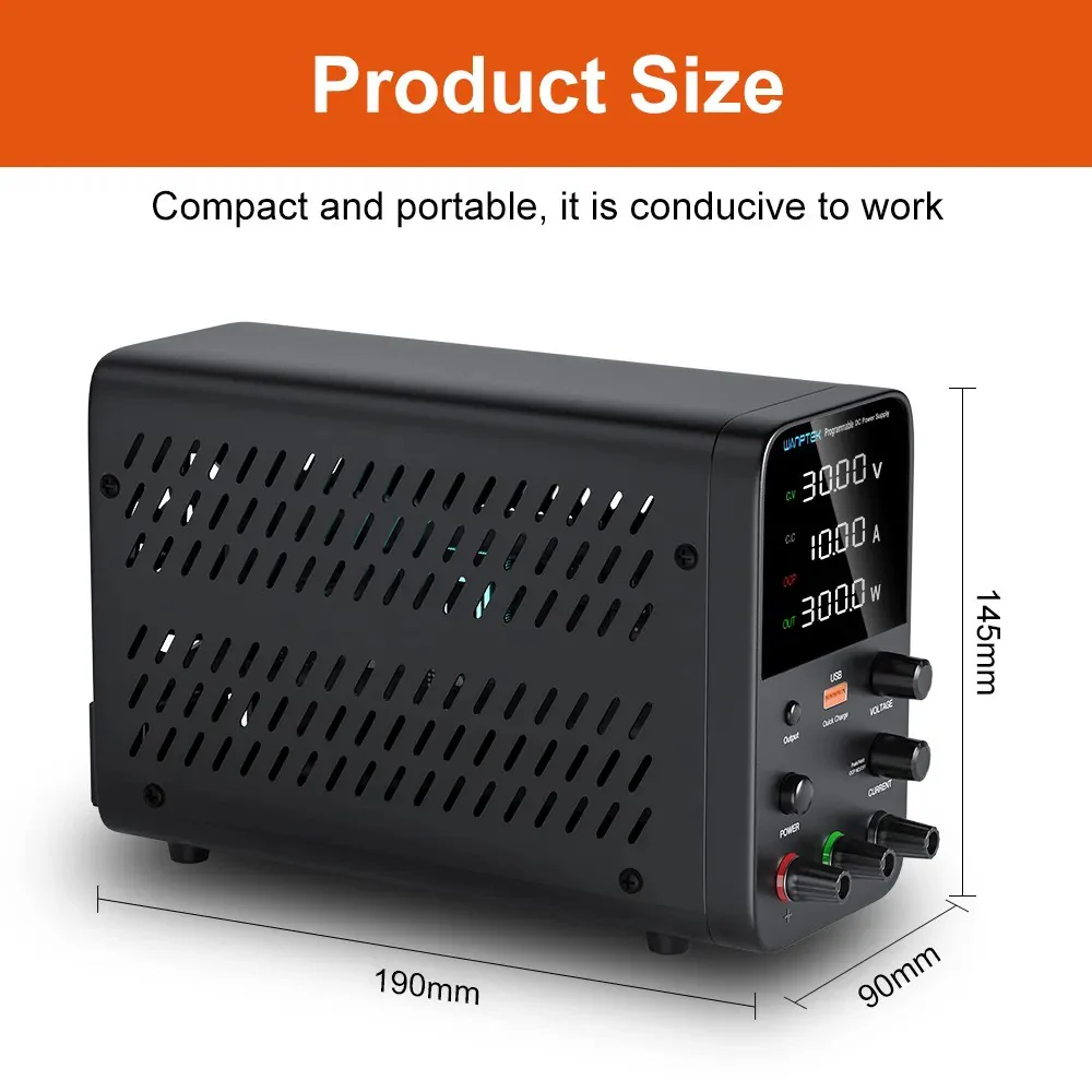 WANPTEK WPS3010H DC Adjustable Power Supply - 30V/10A - Image 4