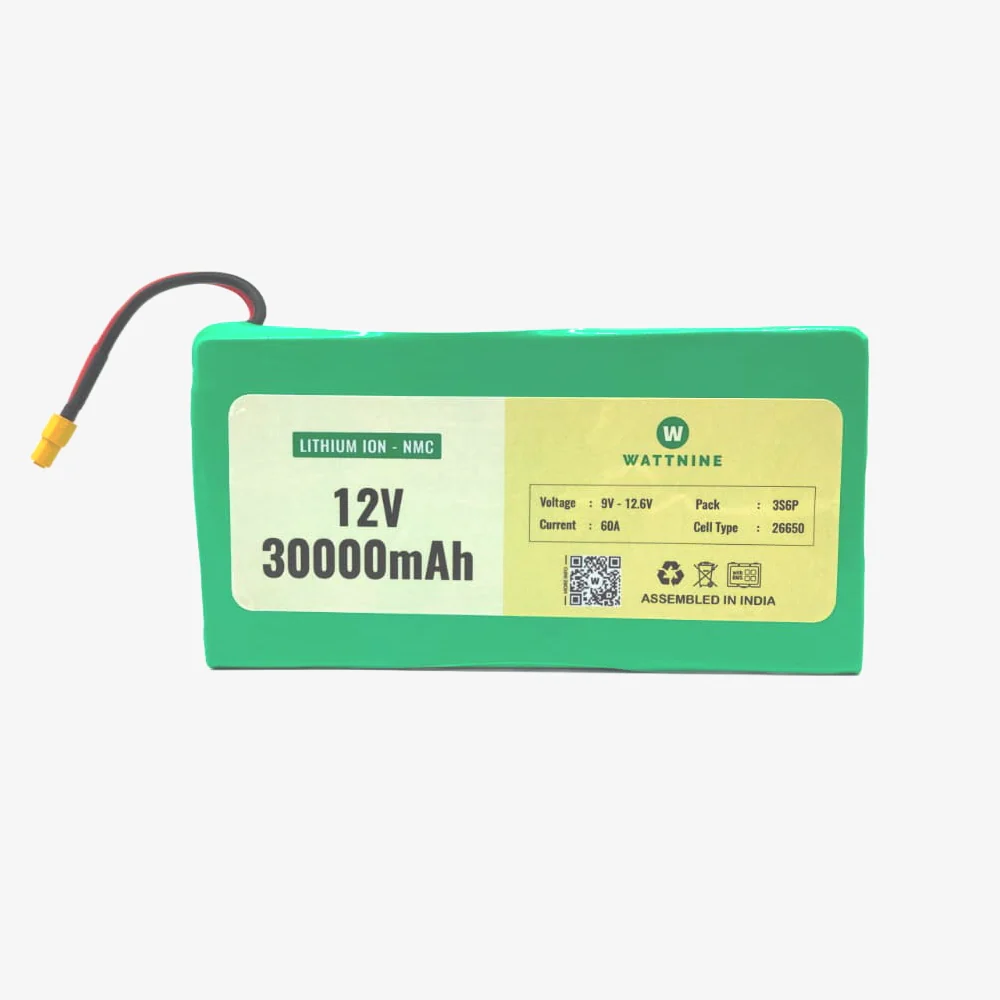 WATTNINE® 12V 30Ah Lithium Ion (NMC) Battery Pack with Warranty - Image 2