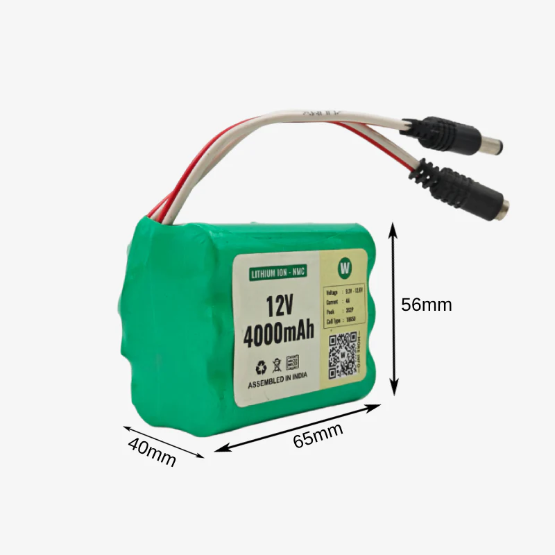 WATTNINE® 12V 4000mAh Rechargeable Lithium Battery with Warranty for GPS, CCTV, Industrial and Commercial Application - Image 3