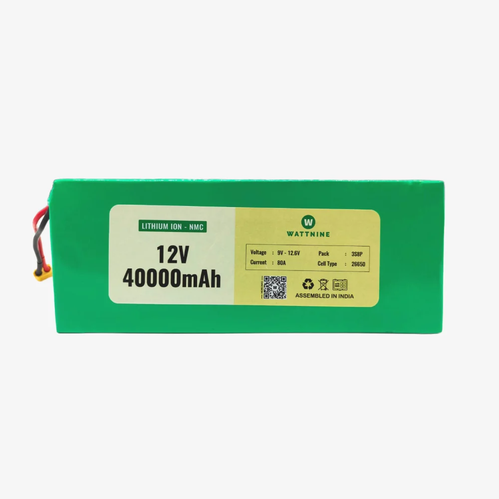 WATTNINE® 12V 40Ah Rechargeable Lithium Ion Battery Pack with 3 year Warranty - Image 2