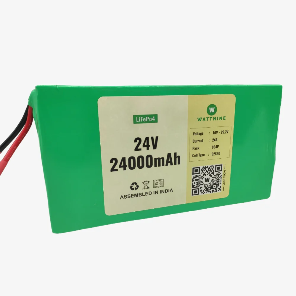 WATTNINE® 24V (25.6V) 24Ah Rechargeable Lithium Battery Pack with Warranty - Image 2