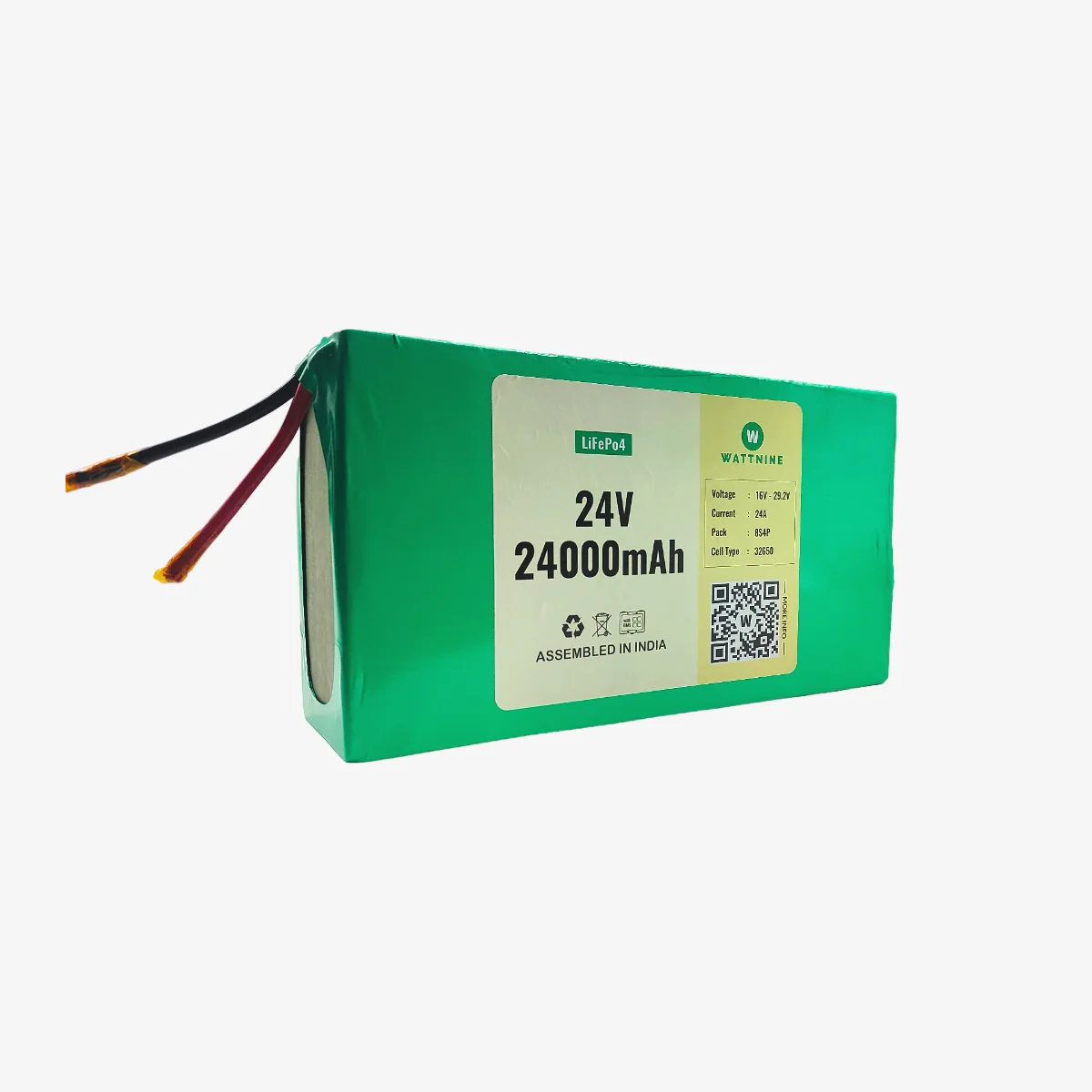 WATTNINE® 24V (25.6V) 24Ah Rechargeable Lithium Battery Pack with Warranty - Image 3