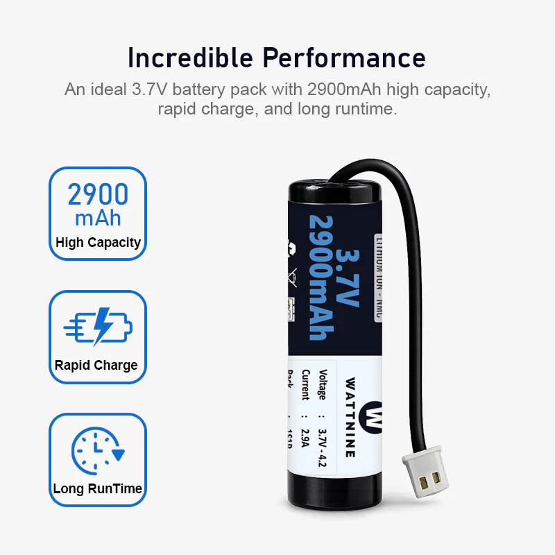 WATTNINE® 3.7V 2900mAh Rechargeable Lithium-ion Battery Pack with Warranty for GPS, CCTV, and Commercial Application - Image 3
