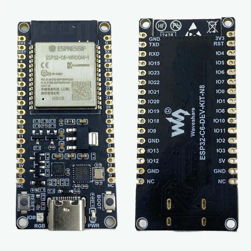 Waveshare ESP32-C6-WROOM-1-N8 Microcontroller WiFi 6 Development Board with Header Pins - Image 2